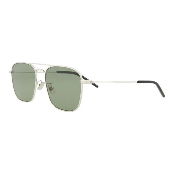 Saint Laurent Unisex Aviator Silver Silver Green Fashion Designer Eyewear - Picture 3 of 5